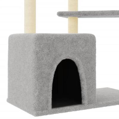 VidaXL Kattenmeubel met sisal krabpalen 107,5 cm lichtgrijs