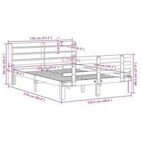 Bedframe met hoofdeinde zonder matras 120x200 cm wit - thumbnail