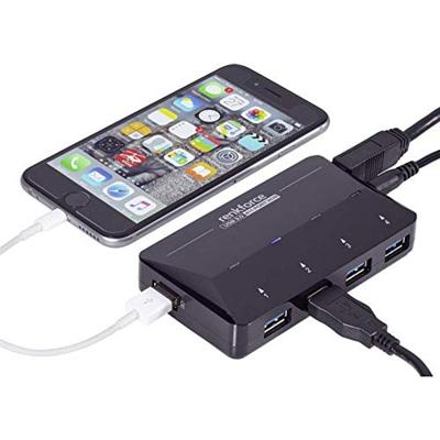 Renkforce USB 3.2 Gen 1-hub 4 + 1 poorten Met snellaadpoort, Met status-LEDs Zwart - thumbnail