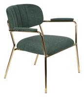 ZILT Fauteuil 'Kolten' met armleuning, kleur Goud/Donkergroen - thumbnail
