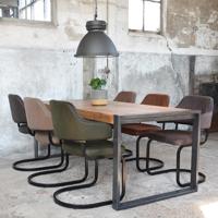 LABEL51 Eetkamertafel Factory - Rough - Mangohout - 160x90 cm - thumbnail