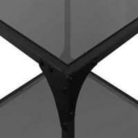 Salontafels 2 st met zwart glazen blad 40x40x40 cm staal - thumbnail