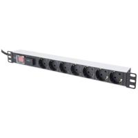 Digitus DN-95407 19 inch Stekkerdoos voor patchkast 1 HE Geaarde contactdoos Zwart - thumbnail