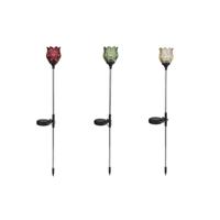 LED Solar tuinlamp tulp glas 9x9x79cm - thumbnail