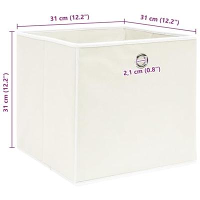 VidaXL Opbergboxen 4 st 32x32x32 cm stof wit VidaXL Opbergboxen 4 st 32x32x32 cm stof wit