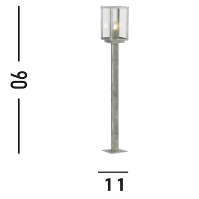 Searchlight Antiek zilveren terraslampBox II 90cm - 90151-900SI