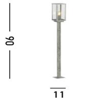 Searchlight Antiek zilveren terraslampBox II 90cm - 90151-900SI - thumbnail