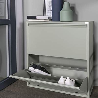 Schoenenkast Bobbie 2 laden Dusty Green (12 paar schoenen)