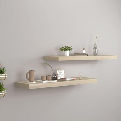 Wandschappen zwevend 2 st 80x23,5x3,8 cm MDF eikenkleurig Wandschappen zwevend 2 st 80x23,5x3,8 cm MDF eikenkleurig