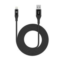 Celly USBLIGHTCOL3MBK Lightning-kabel 3 m Zwart - thumbnail