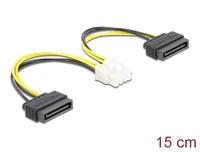 Delock Stroom Aansluitkabel 0.15 m Zwart, Wit - thumbnail