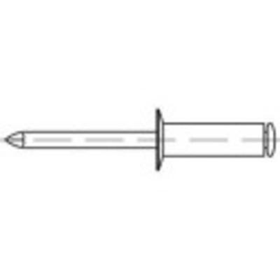 TOOLCRAFT 1070269 Open popnagel (Ø x l) 5 mm x 8 mm RVS 500 stuk(s)