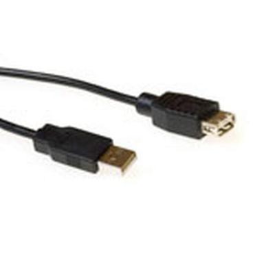 ACT USB 2.0 A male - USB A female zwart 0,50 m ACT USB 2.0 A male - USB A female zwart 0,50 m