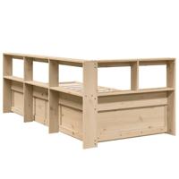 Bed met boekenkast zonder matras massief grenenhout 90x190 cm - thumbnail