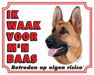 Duitse Herder Waakbord - Ik waak voor mijn baas