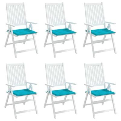 Tuinstoelkussens 6 st 40x40x3 cm stof turquoise - thumbnail