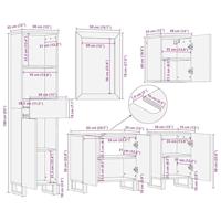 Badkamermeubelset met lade 5 pcs Bruin 38 x 33 x 160 cm - thumbnail