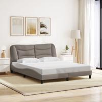Bedframe zonder matras stof taupe 160x200 cm - thumbnail