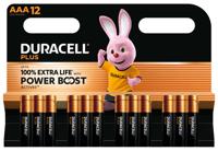 Duracell Plus AAA-batterijen, 12 Stuks, Alkalinebatterijen 1,5V, Tot 100% Extra Levensduur met Power Boost-ingrediënten, Betrouwbaarheid voor Dagelijkse Apparaten, 0% Plastic Verpakking, MN2400 - thumbnail