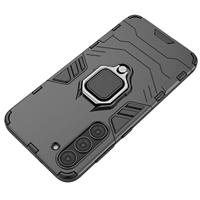 Lunso - Samsung Galaxy S23 Plus - Armor backcover hoes met ringhouder - Zwart - thumbnail