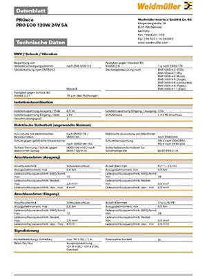 Weidmüller 1469480000 DIN-rail netvoeding 24 V/DC 5 A 120 W Aantal uitgangen:1 x Inhoud 1 stuk(s)