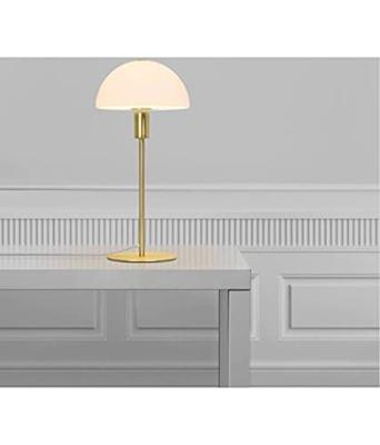 Kleine tafellamp wit & messing met E14 fitting en schakelaar Norlux Ellen 20 41 cm Kleine tafellamp wit & messing met E14 fitting en schakelaar Norlux Ellen 20 41 cm