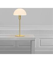Kleine tafellamp wit & messing met E14 fitting en schakelaar Norlux Ellen 20 41 cm - thumbnail