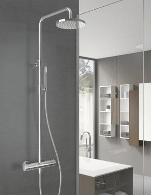 Regendoucheset Hotbath Get Together Buddy opbouw thermostatisch Geborsteld Nikkel