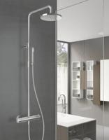 Regendoucheset Hotbath Get Together Buddy opbouw thermostatisch Geborsteld Nikkel - thumbnail