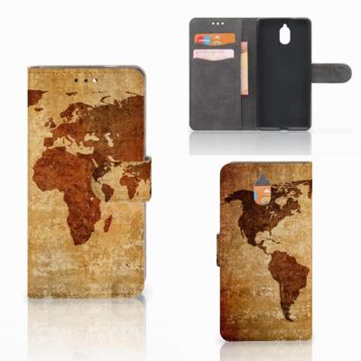 Nokia 3.1 (2018) | Flip Cover | Wereldkaart Nokia 3.1 (2018) | Flip Cover | Wereldkaart