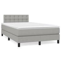 Boxspring met matras en LED stof lichtgrijs 120x190 cm - thumbnail