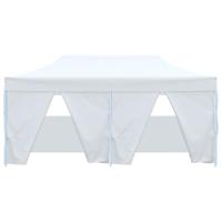 Partytent met 4 zijwanden inklapbaar 3x6 m staal wit - thumbnail