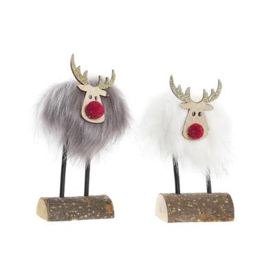 Kerstversiering DKD Home Decor Polyester Rendier (7 x 5 x 16 cm) (2 Stuks)