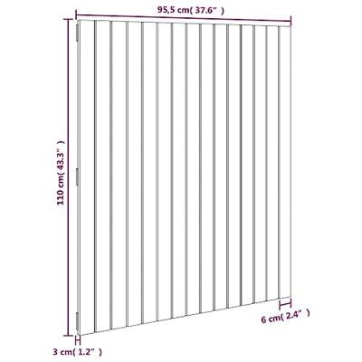 Wandhoofdbord 95,5x3x110 cm massief grenenhout