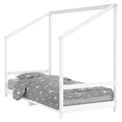 Kinderbedframe 90x190 cm massief grenenhout wit