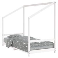 Kinderbedframe 90x190 cm massief grenenhout wit - thumbnail
