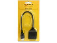 Delock 65226 HDMI Adapter [1x HDMI-stekker - 2x HDMI-bus] Zwart 12.00 cm - thumbnail