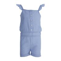 Quapi Girls gestreepte jumpsuit Fetske lichtblauw - thumbnail
