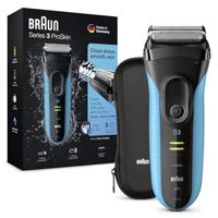 Braun SERIES 3 3045WD Scheerapparaat Zwart/Blauw - thumbnail