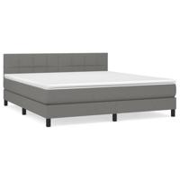 Boxspring met matras stof donkergrijs 160x200 cm - thumbnail