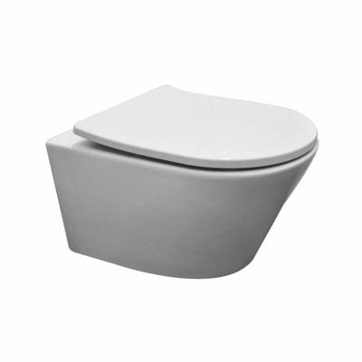 Wiesbaden Vesta wandcloset rimless met Shade slim toiletzitting softclose en quick release mat wit 32.6012