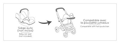 Poppenwagen Smoby Maxi-Cosi Twin 64 cm - thumbnail