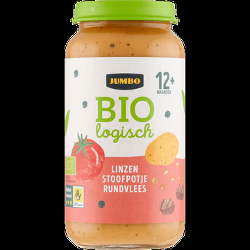 Jumbo Biologisch Babyvoeding Linzen Stoofpotje Rundvlees 12+ Maanden 250 g Jumbo Biologisch Babyvoeding Linzen Stoofpotje Rundvlees 12+ Maanden 250 g