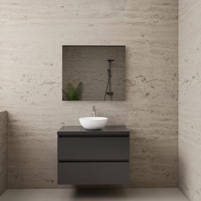 ACTIE BWS Badmeubel | Paris | Hoogglans Antraciet | 80 cm | met topplaat ACTIE BWS Badmeubel | Paris | Hoogglans Antraciet | 80 cm | met topplaat