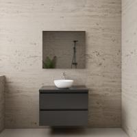 ACTIE BWS Badmeubel | Paris | Hoogglans Antraciet | 80 cm | met topplaat - thumbnail