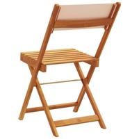 Bistrostoelen 2 st massief acaciahout en stof beige - thumbnail