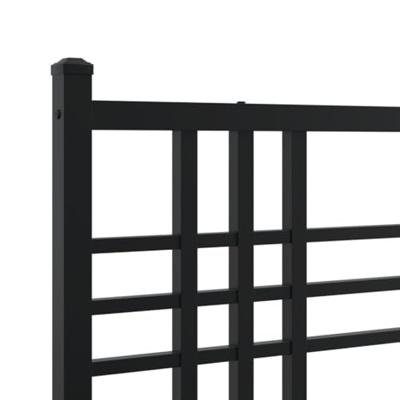 Bedframe met hoofdbord metaal zwart 135x190 cm