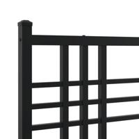 Bedframe met hoofdbord metaal zwart 135x190 cm - thumbnail