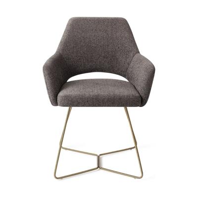 Jesper Home Eetkamerstoel 'Yanai' Beehive Gold, kleur Amazing Grey