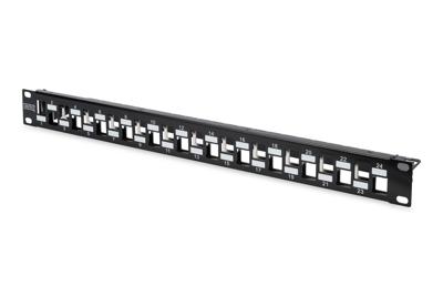 Digitus DN-91412 24 poorten Netwerkpatchpaneel 483 mm (19) Zonder connectoren 1 HE Meerdere kleuren Niet ingericht